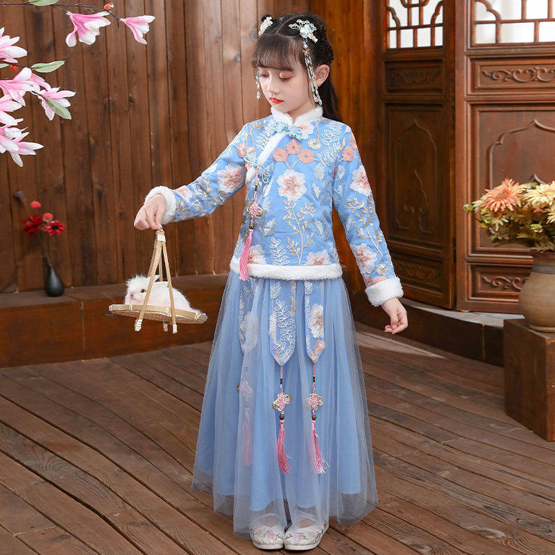Winter Clothing Baby Girl - 2024 bambini autunno inverno Hanfu ragazza