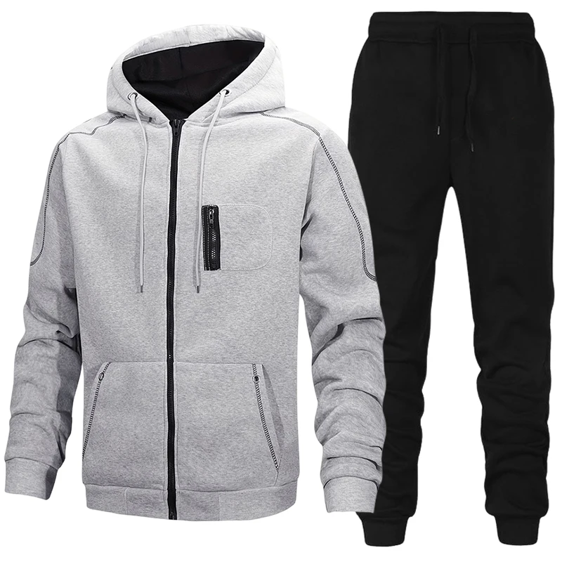 Winter Clothing Matching - Tuta da Uomo alla Moda, Felpa