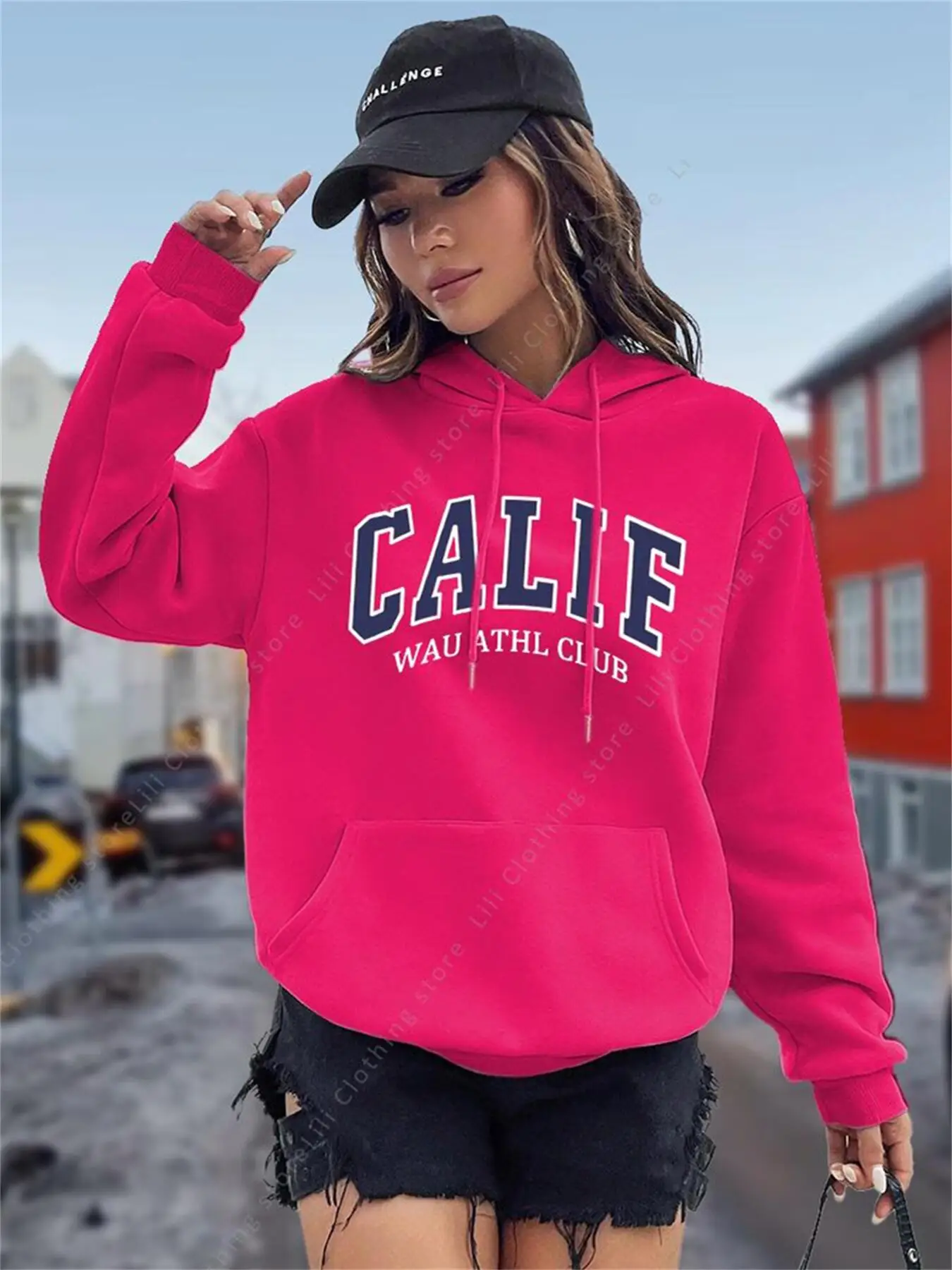 Winter Clothing Drawing - Felpe con cappuccio da donna Y2K