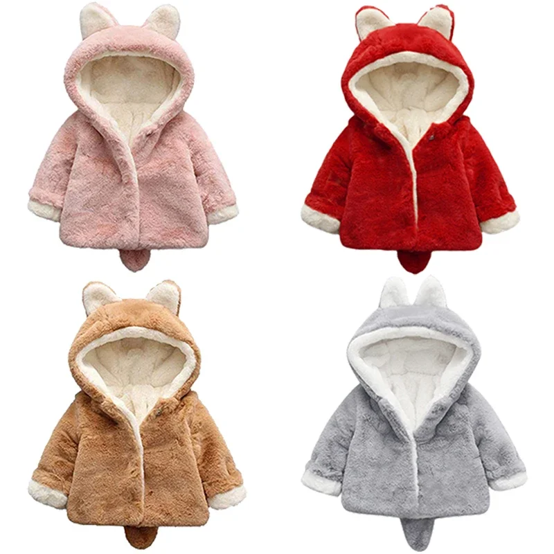 Winter Clothing Toddler - Cute Cat Ears peluche Baby Jacket